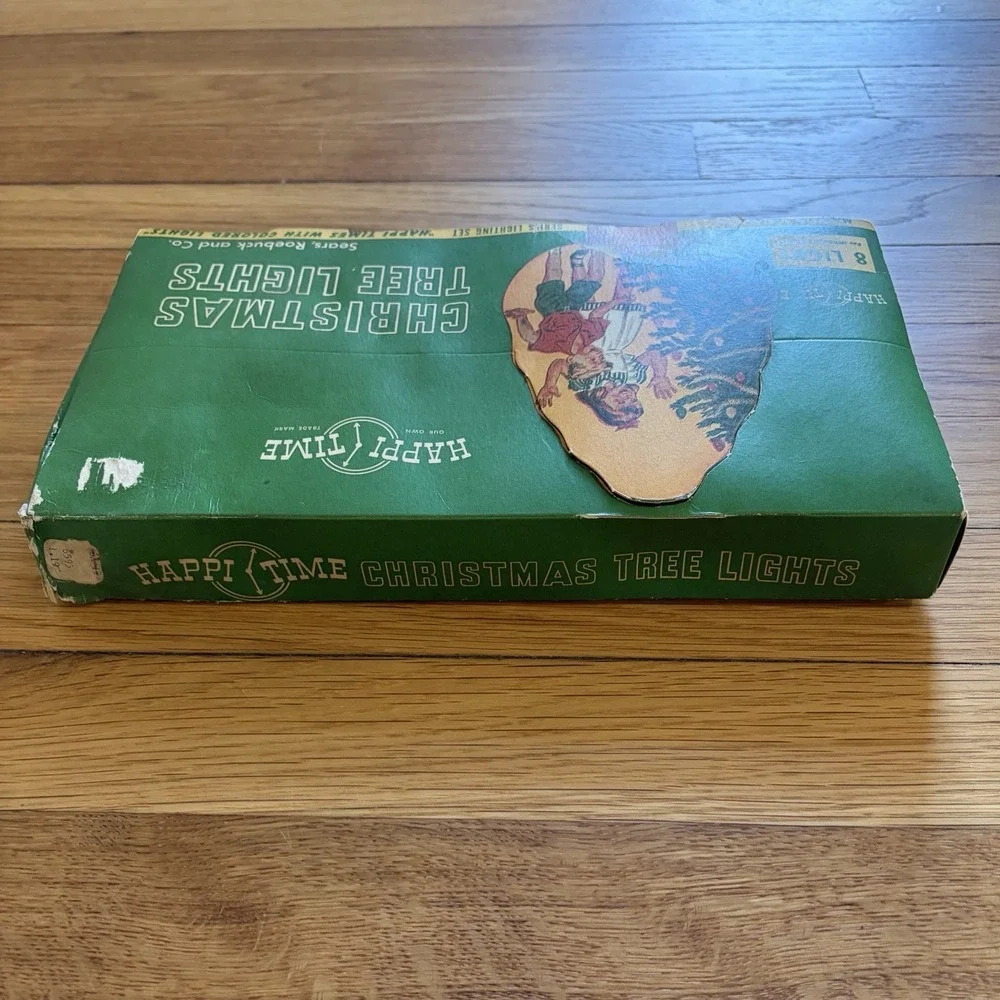WWII Era Christmas Happi Time Christmas Tree Lights In Original Box 1940s
